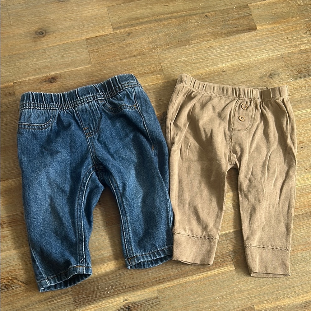 Stylish Kids Denim and Tan Pants Set